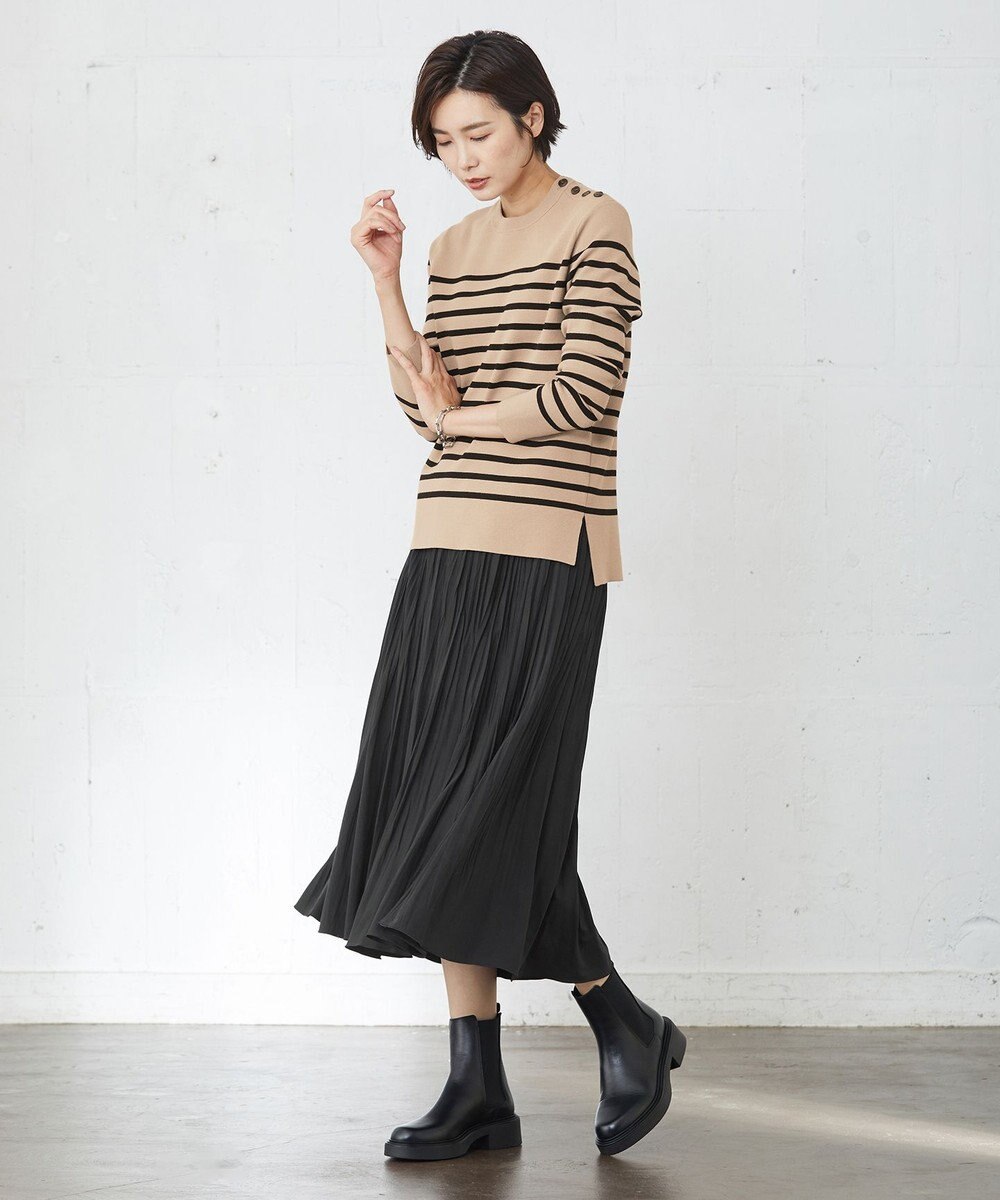 J.PRESS LADIES 【洗える】ミラノリブバスクボーダー ニット 