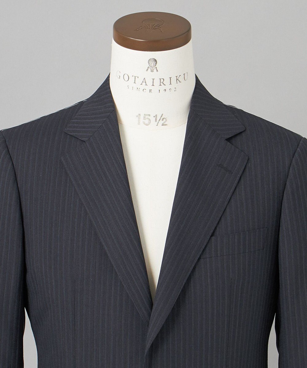 GOTAIRIKU 【御幸毛織】Superio160 ウールモヘヤシルクカシミヤ　スーツ（グレーストライプ） 
