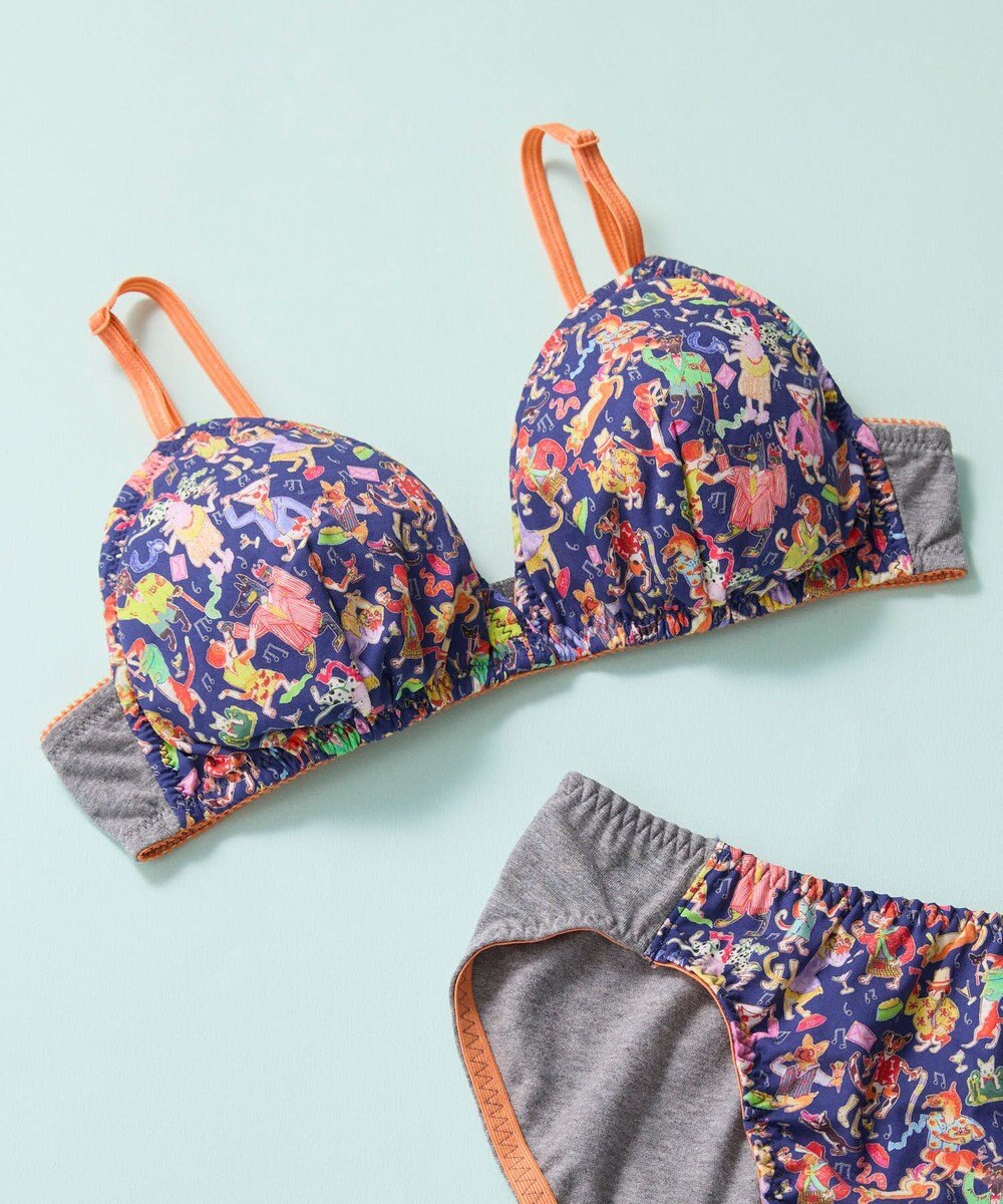 une nana cool MADE WITH LIBERTY FABRIC 【綿混】三角ノンワイヤーブラ 