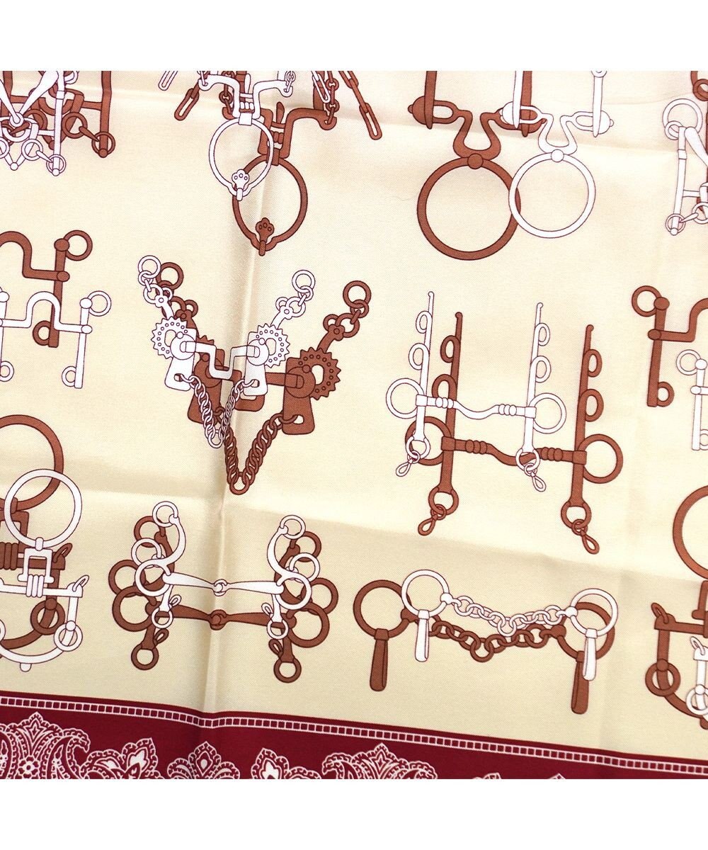 Marca ＜秋の新作＞【Marcaオリジナル】馬具＆ペイズリー 小判 シルクツイル スカーフ 