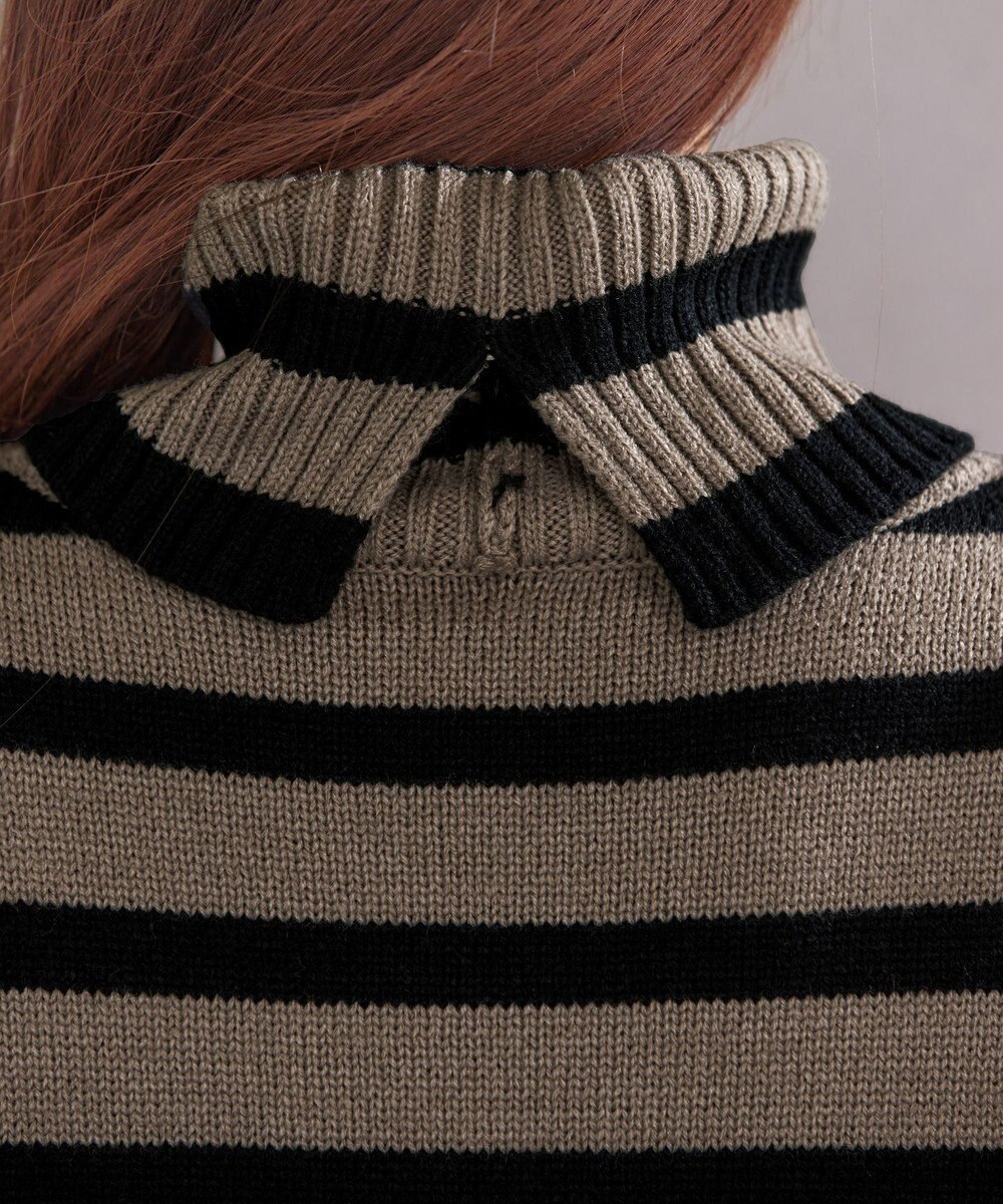 Tiaclasse 【洗える】ハイネックボーダープルオーバー 