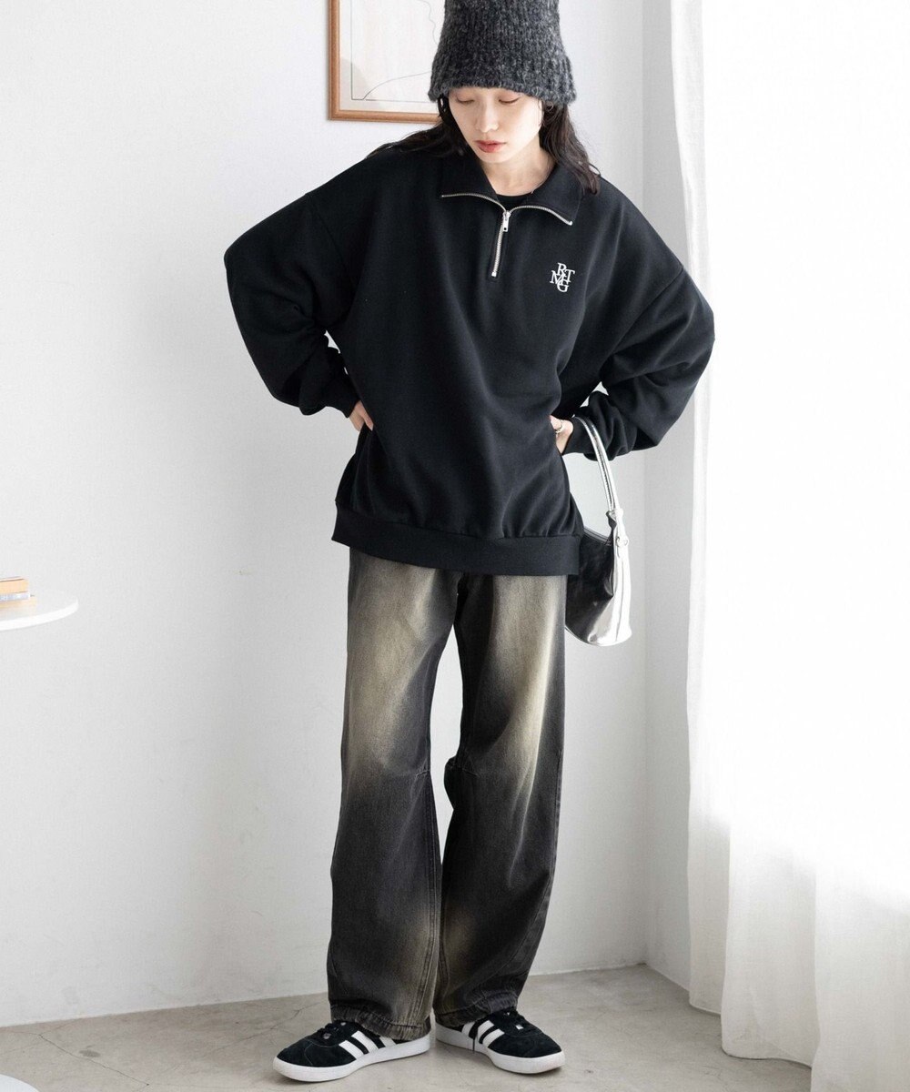 WEGO ハーフジップBIGスウェット 