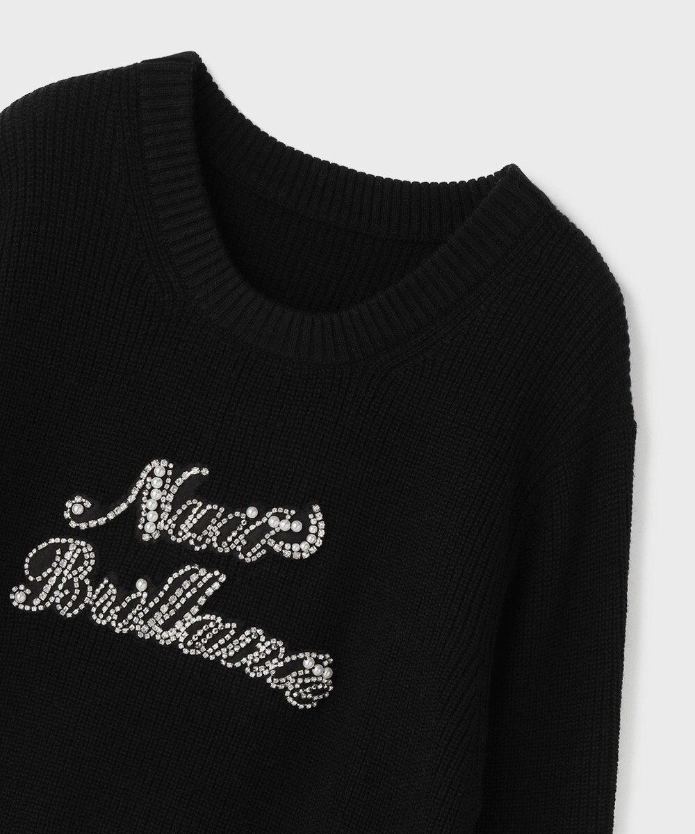 GRACE CONTINENTAL ビジューロゴニットトップ 