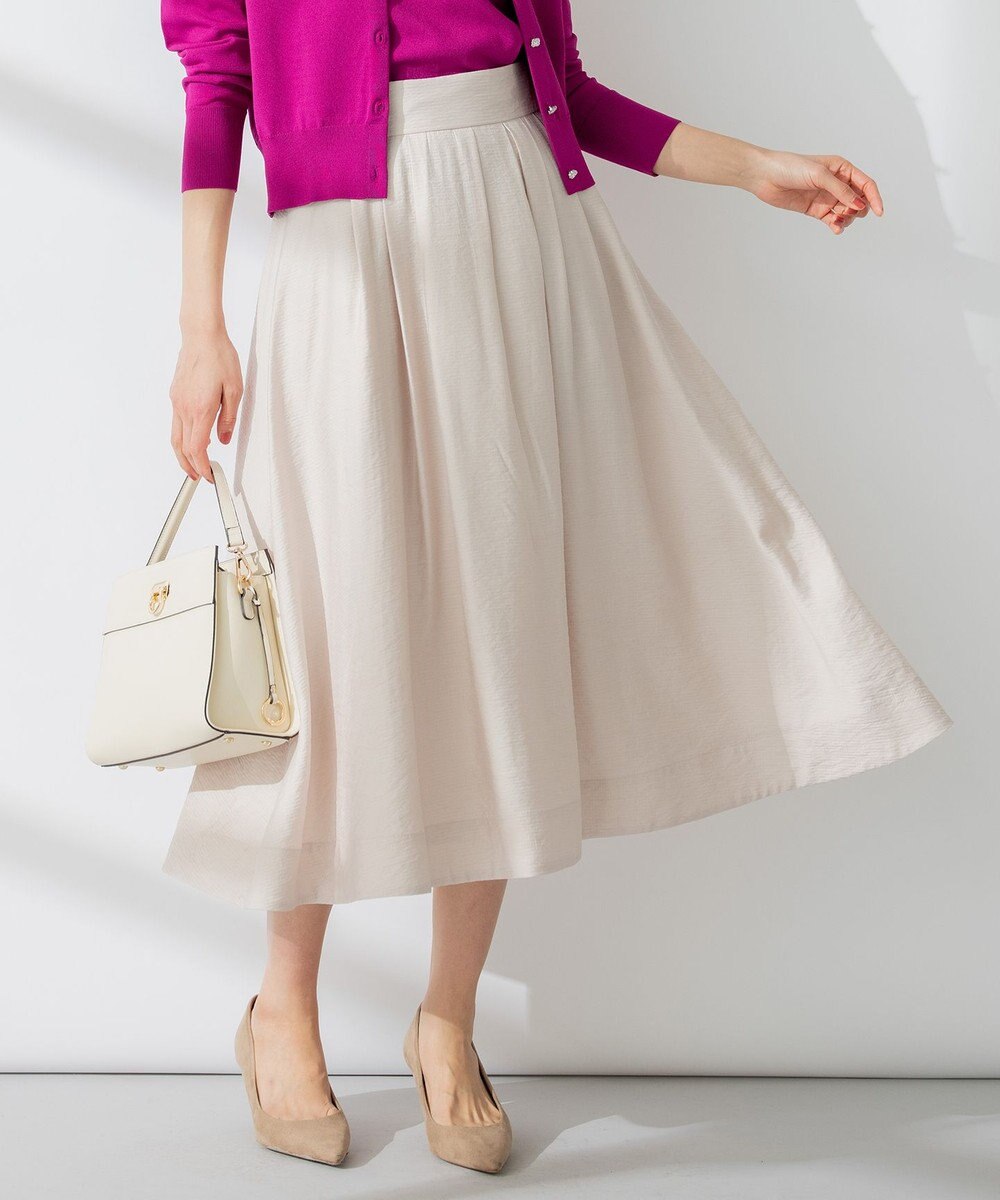 組曲 【セットアップ対応・ウエストゴム仕様】ニュアンスシフォン スカート 