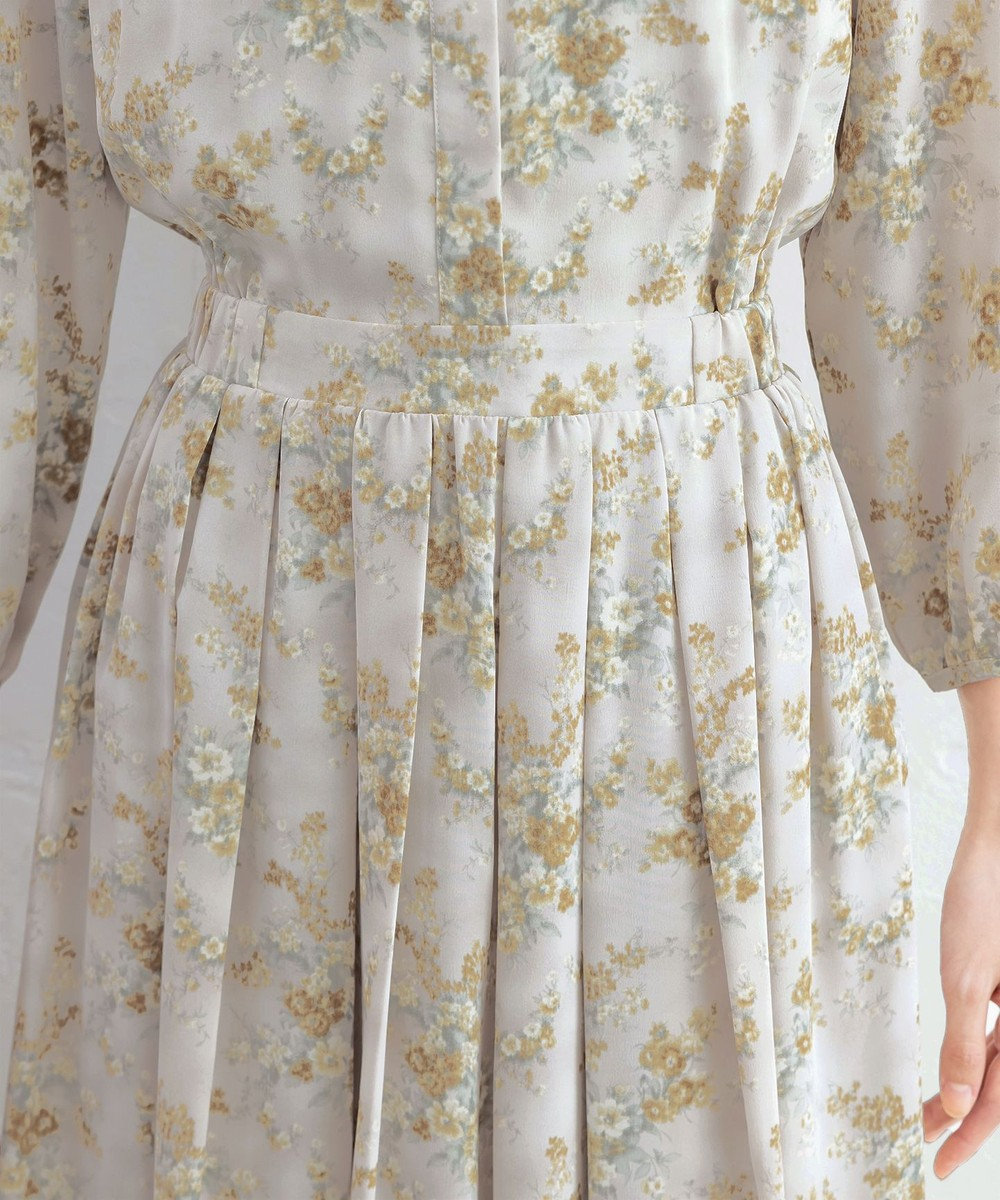 Tiaclasse L 【洗える】花柄フレアワンピース 