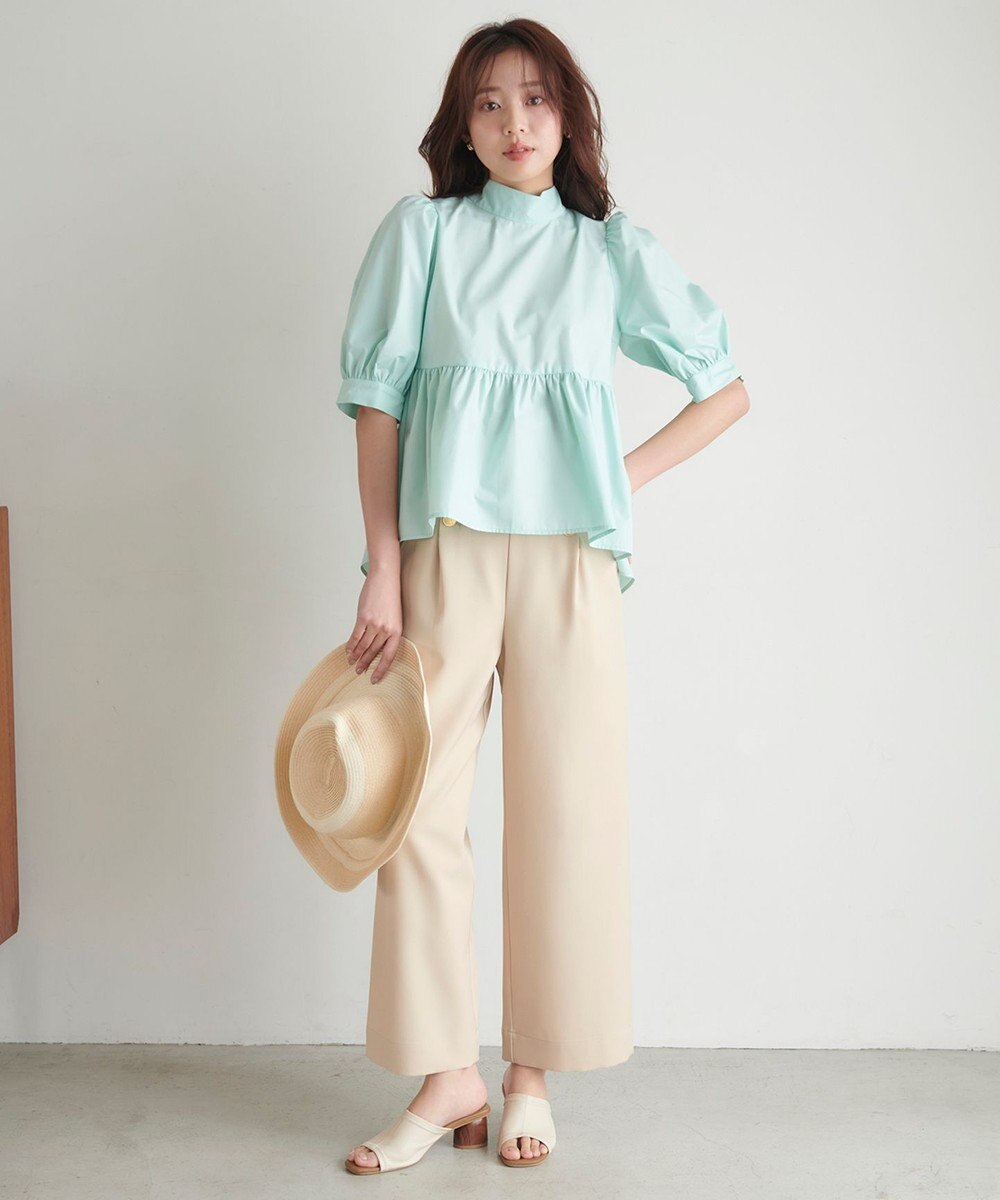 Feroux 【新色追加・ONWARD CROSSET MAG掲載】バックリボンパフスリーブ ブラウス 