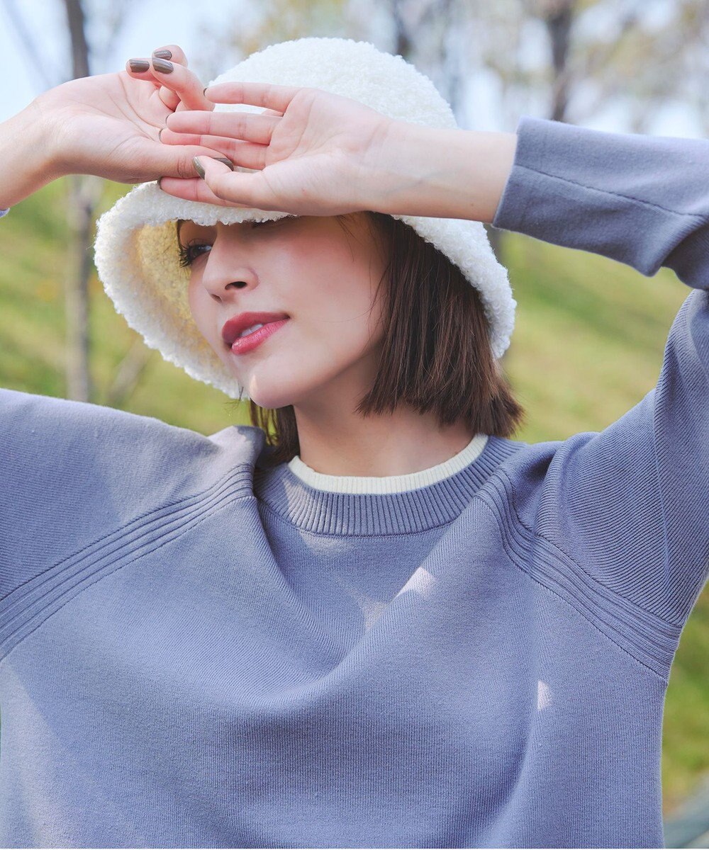 Tiaclasse 【洗える】重ね着風配色ニットチュニック 