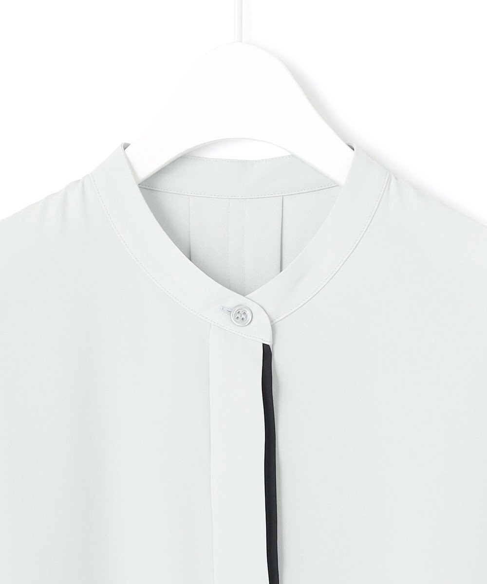 ICB L 【人気のため新色追加・接触冷感・UVケア・速乾・洗える】BackSatinAmunzen 5分袖バンドカラーブラウス 