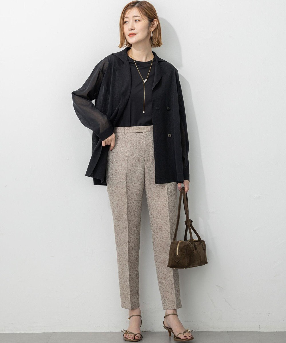 23区 L 【洗える】シアー ダブルブレスト ニット ジャケット 