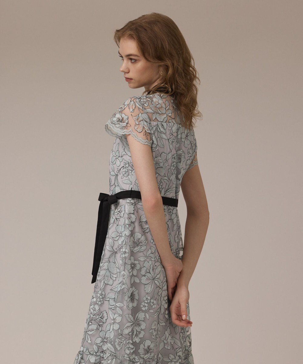 GRACE CONTINENTAL チュールフラワー刺繍ワンピース 