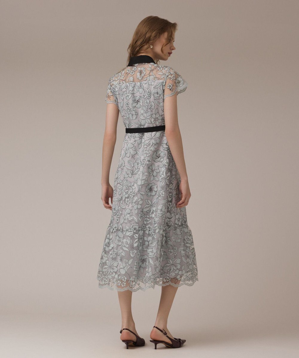 GRACE CONTINENTAL チュールフラワー刺繍ワンピース 