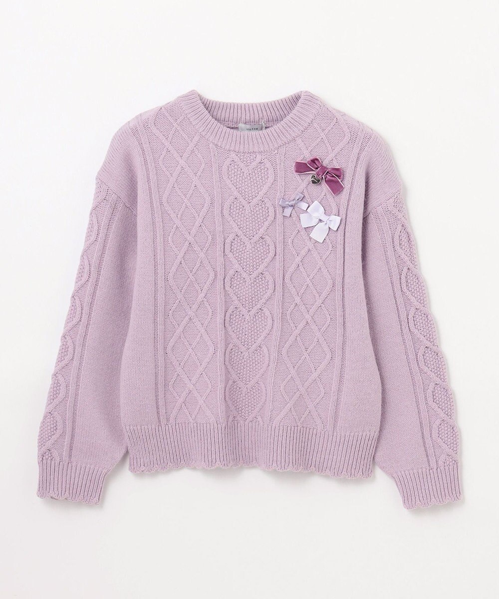 ANY KIDS リボン ケーブル ニット 