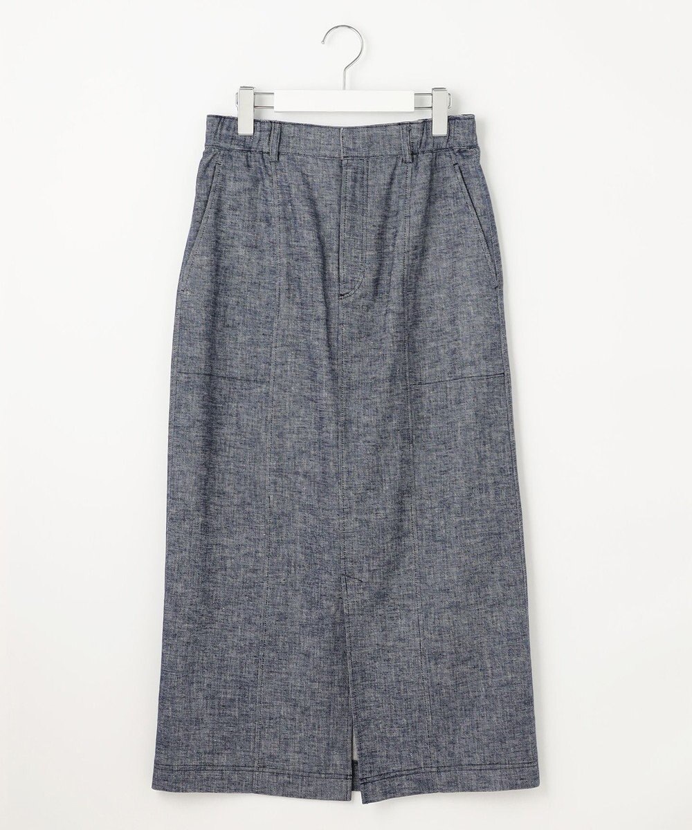 自由区 【洗える】コットンリネンシャンブレー スカート 