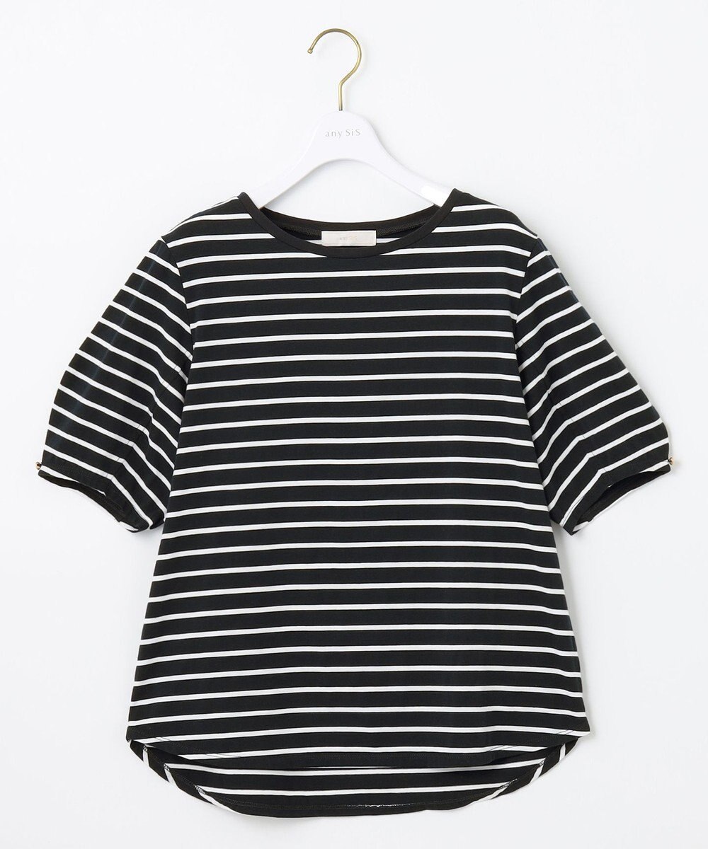 ANY SIS 【汗ジミ防止・UVケア】アーモンドスリーブ カットソー 