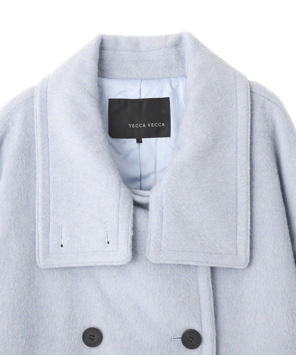 YECCA VECCA ウール混ミドル丈スタンドカラーコート 