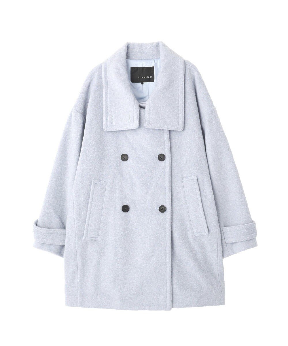 YECCA VECCA ウール混ミドル丈スタンドカラーコート 