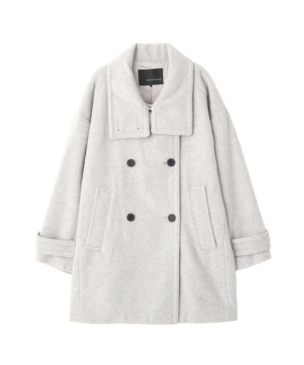 YECCA VECCA ウール混ミドル丈スタンドカラーコート 
