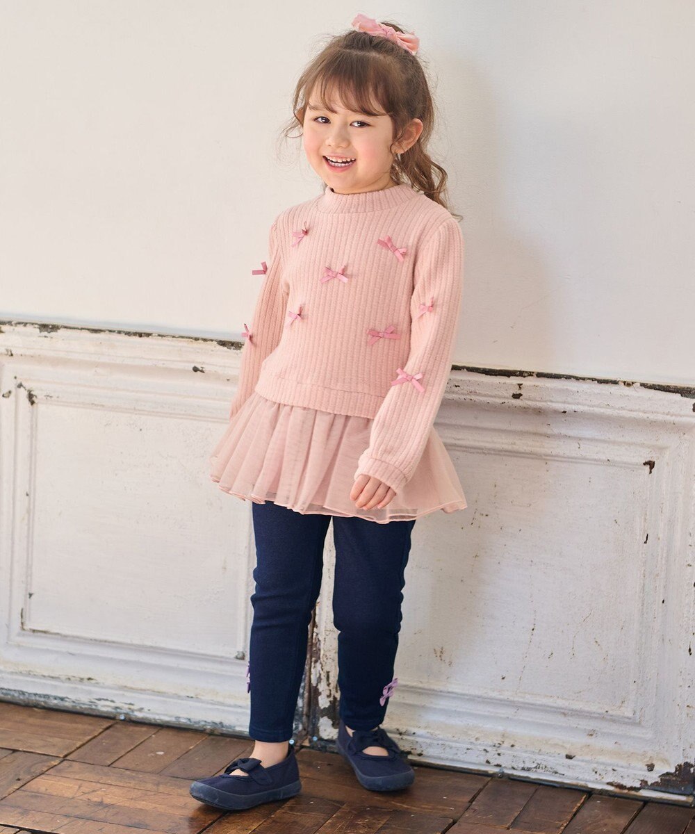 ANY KIDS ふくれジャガードリボンチュニック 