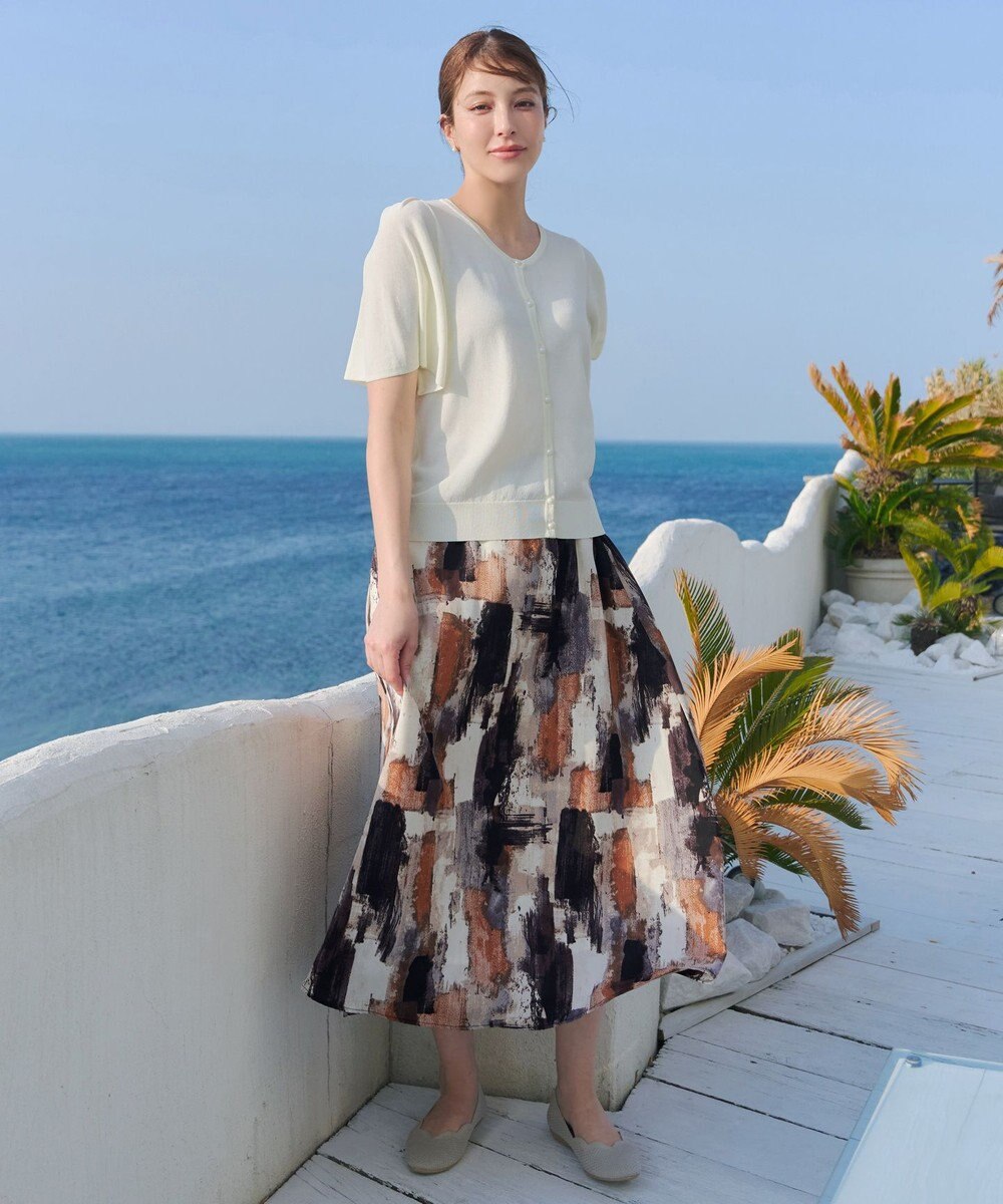 Tiaclasse 【洗える】ペイント柄スカート 