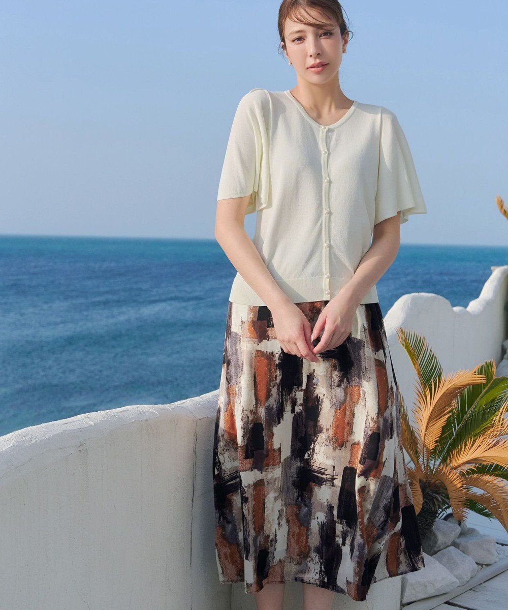 Tiaclasse 【洗える】ペイント柄スカート 