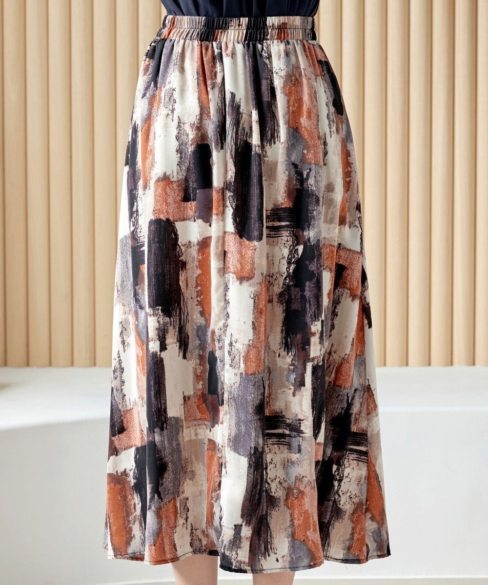 Tiaclasse 【洗える】ペイント柄スカート 