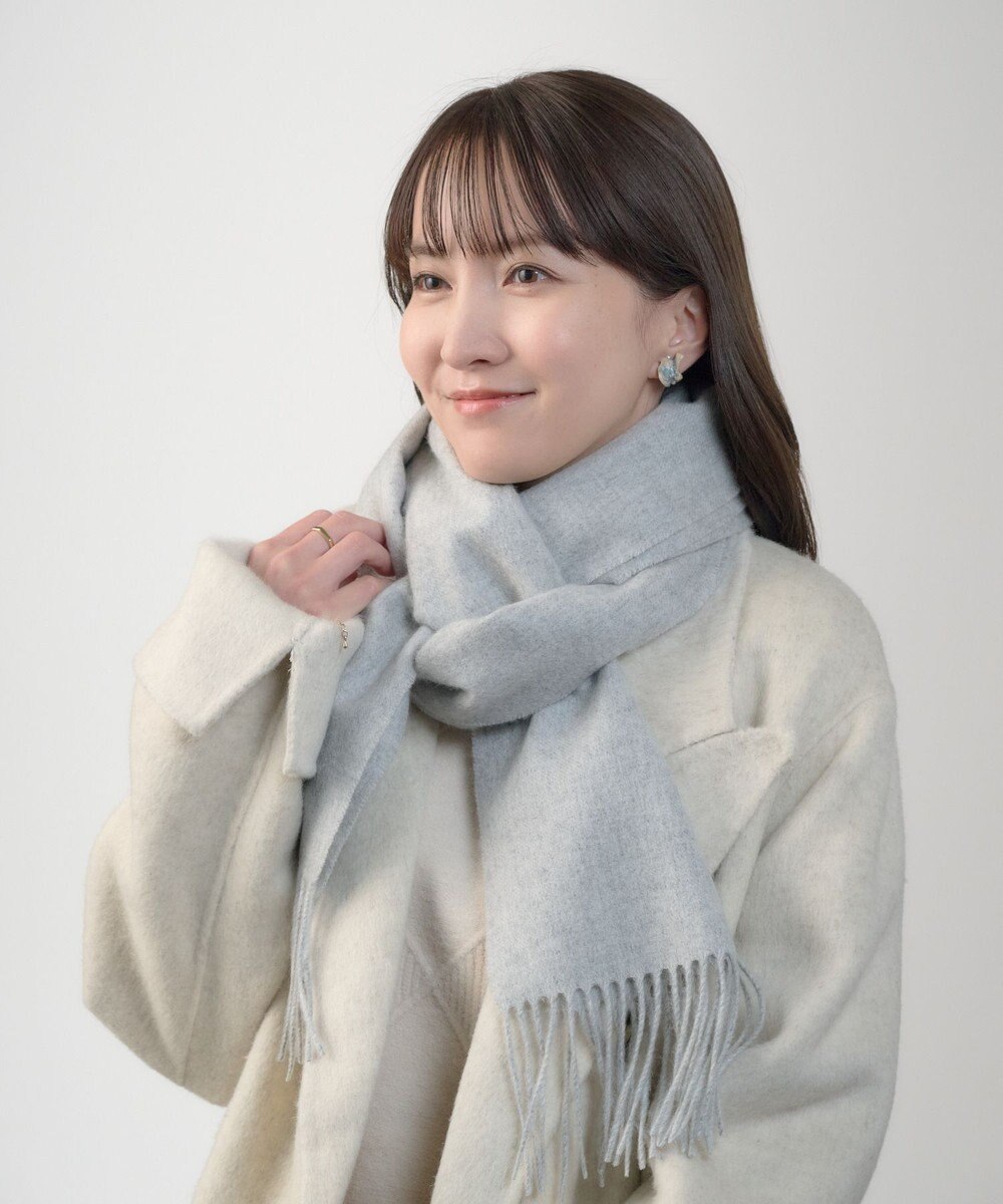 MOONBAT プラスムーンバット (+moonbat) カシミヤ100％無地マフラー 洗える 190㎝×30㎝ 