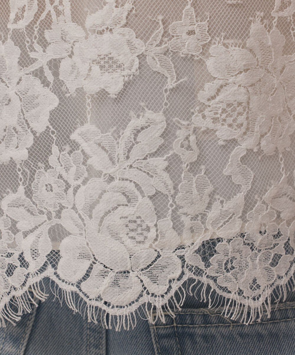 GRACE CONTINENTAL レースコンビフリルブラウス 