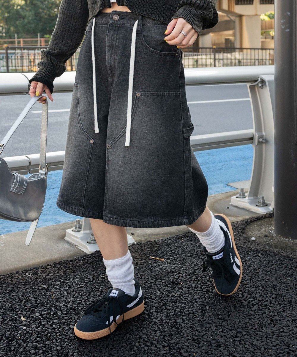 WEGO ウエストドロストダブルニーバギーハーフパンツ 