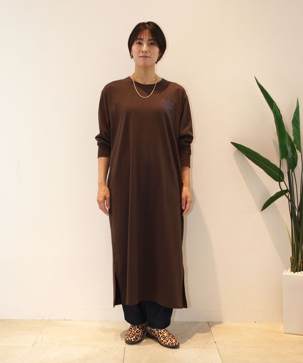 J.PRESS YORK STREET 【WOMEN】カフェロゴプリント ワンピース 