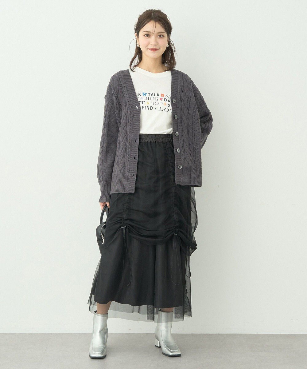 earth music&ecology ２ｗａｙドロストチュールスカート 