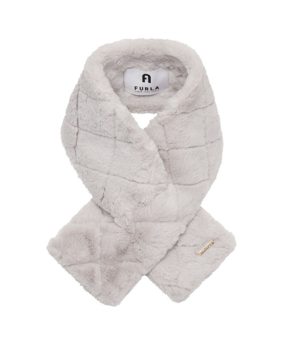 MOONBAT FURLA キルティングデザインフェイクファーマフラー 