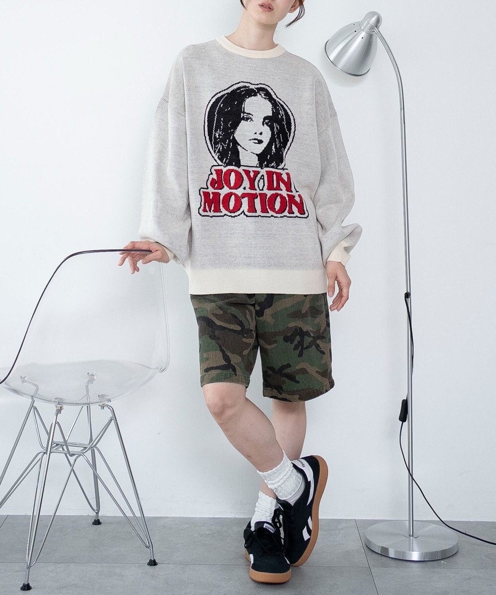 WEGO 【洗える】グラフィックニットBIGプルオーバー 