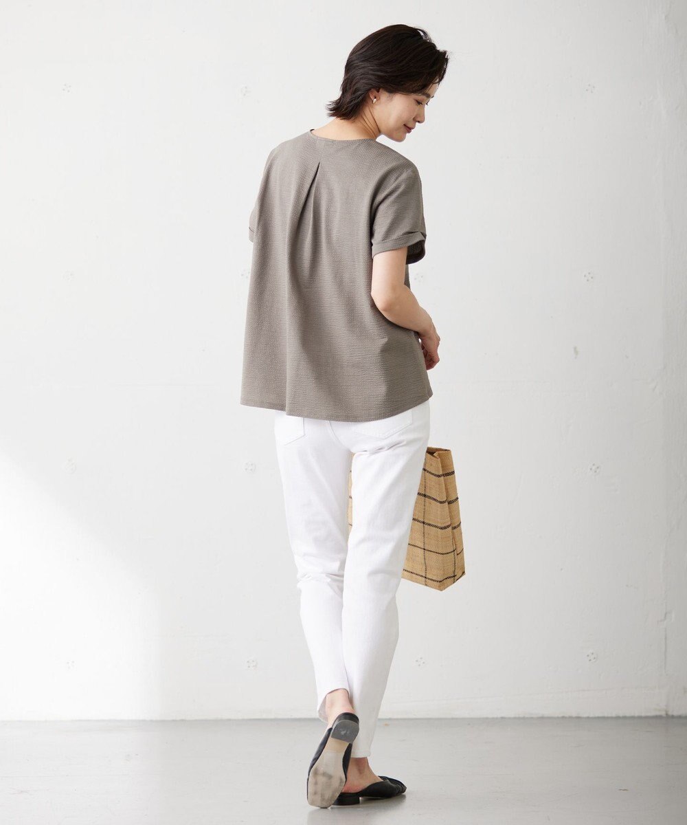 J.PRESS LADIES L 【WEB限定カラーあり・抗菌消臭・吸水速乾】サッカージャージー キーネック カットソー 