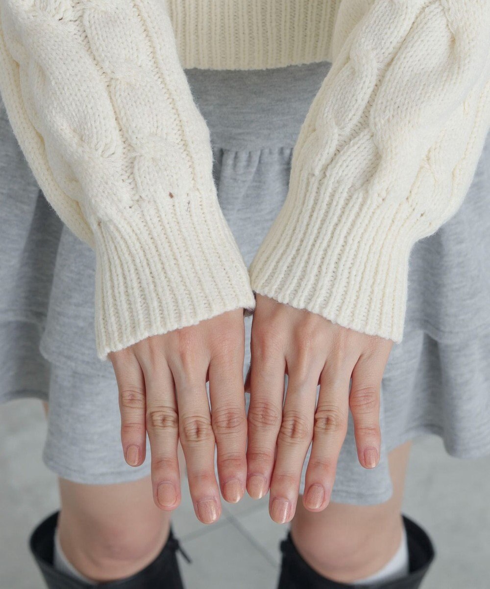 WEGO チュールリボンケーブルニット 