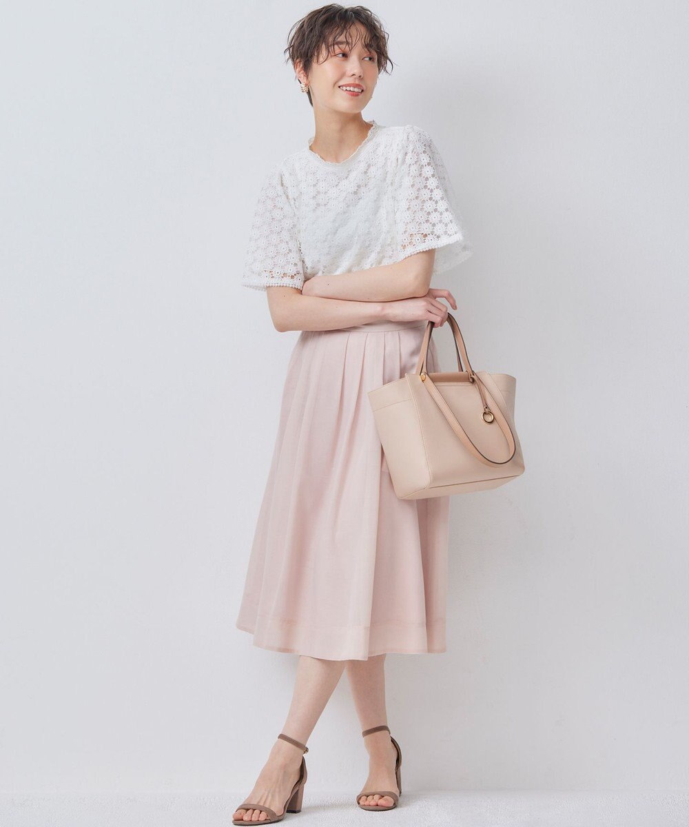 組曲 L フラワーレース半袖ブラウス 