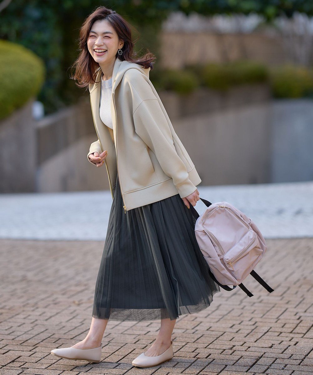 ANY 【ウエストゴム】プリーツチュールスカート 