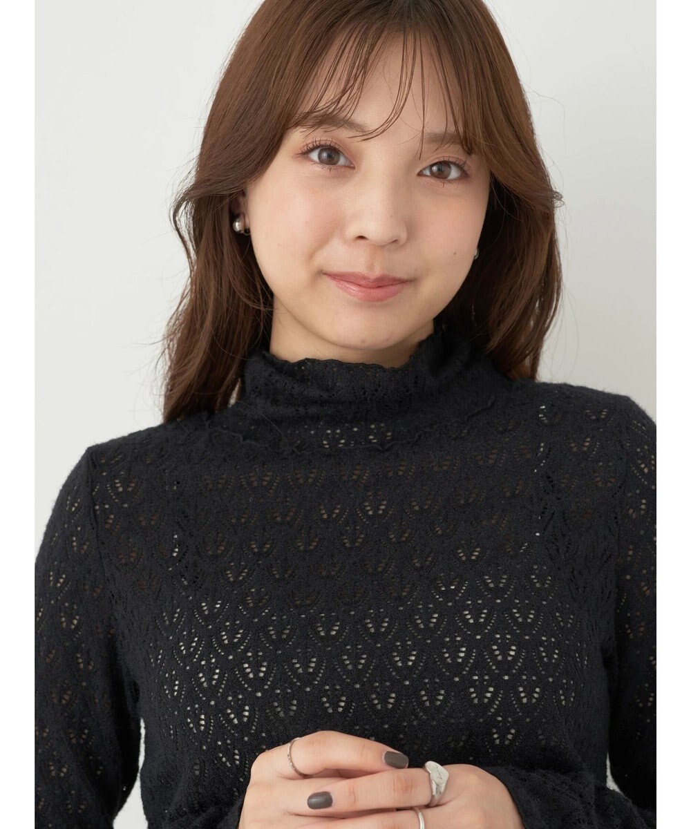 earth music&ecology 起毛レースハイネックインナー 