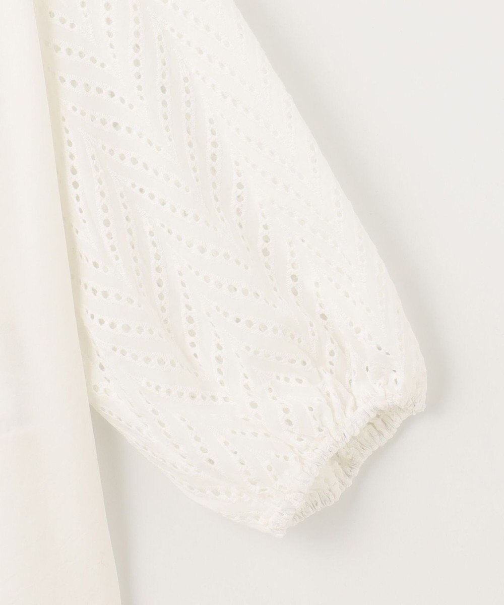 ANY 【洗濯機可】エンブロイダリー スキッパーチュニックブラウス 