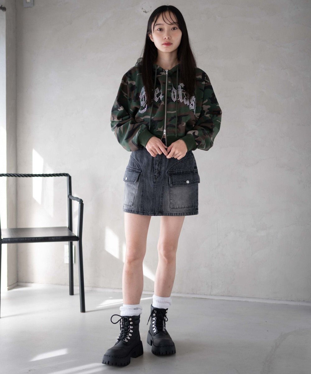 WEGO ヴィンテージウォッシュカーゴミニスカート 