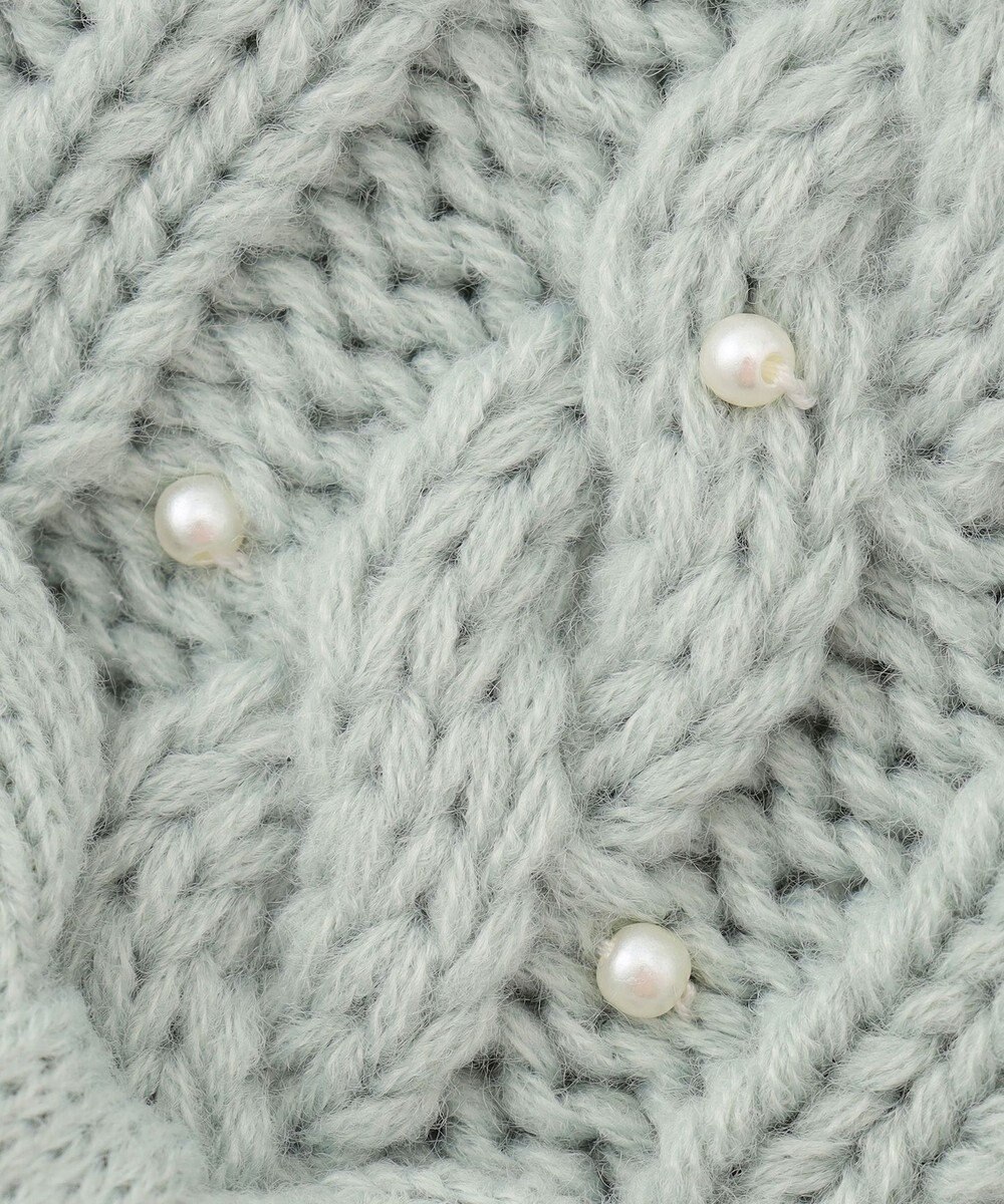 ANY KIDS ポンポン付き ケーブル マフラー 