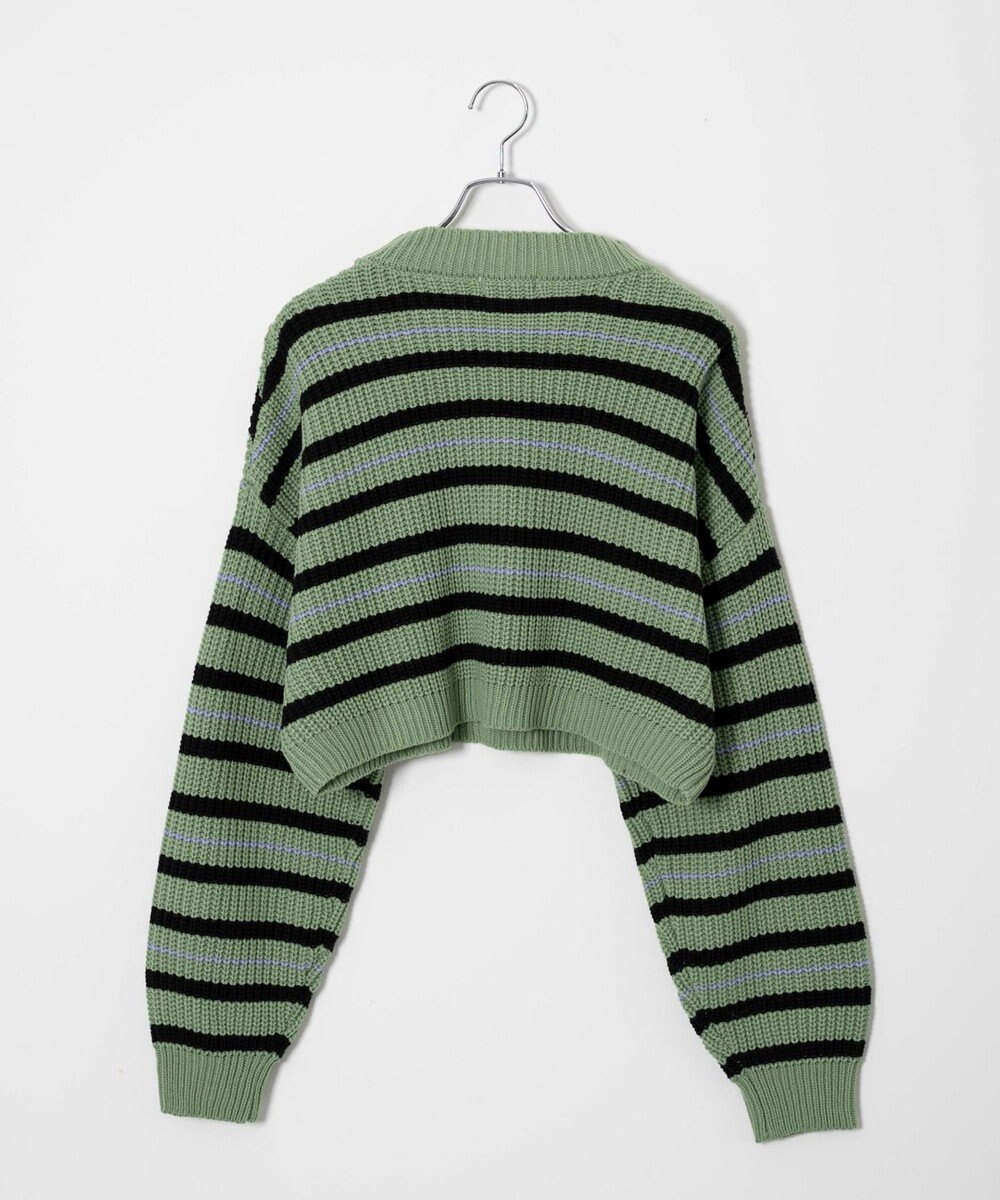 WEGO ボーダーショートニットプルオーバー 