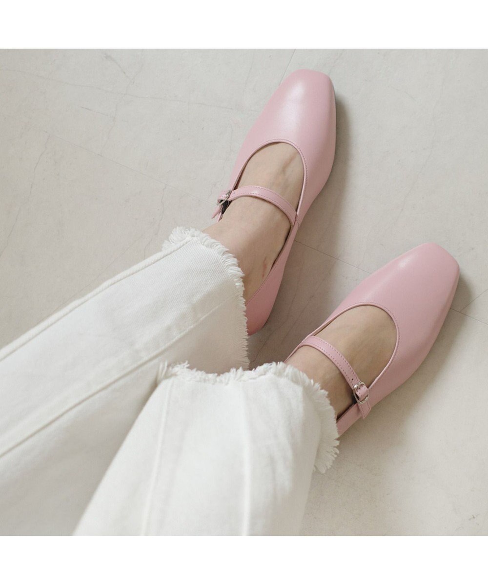 Pointer 日本製 本革ストラップ付きパンプス 