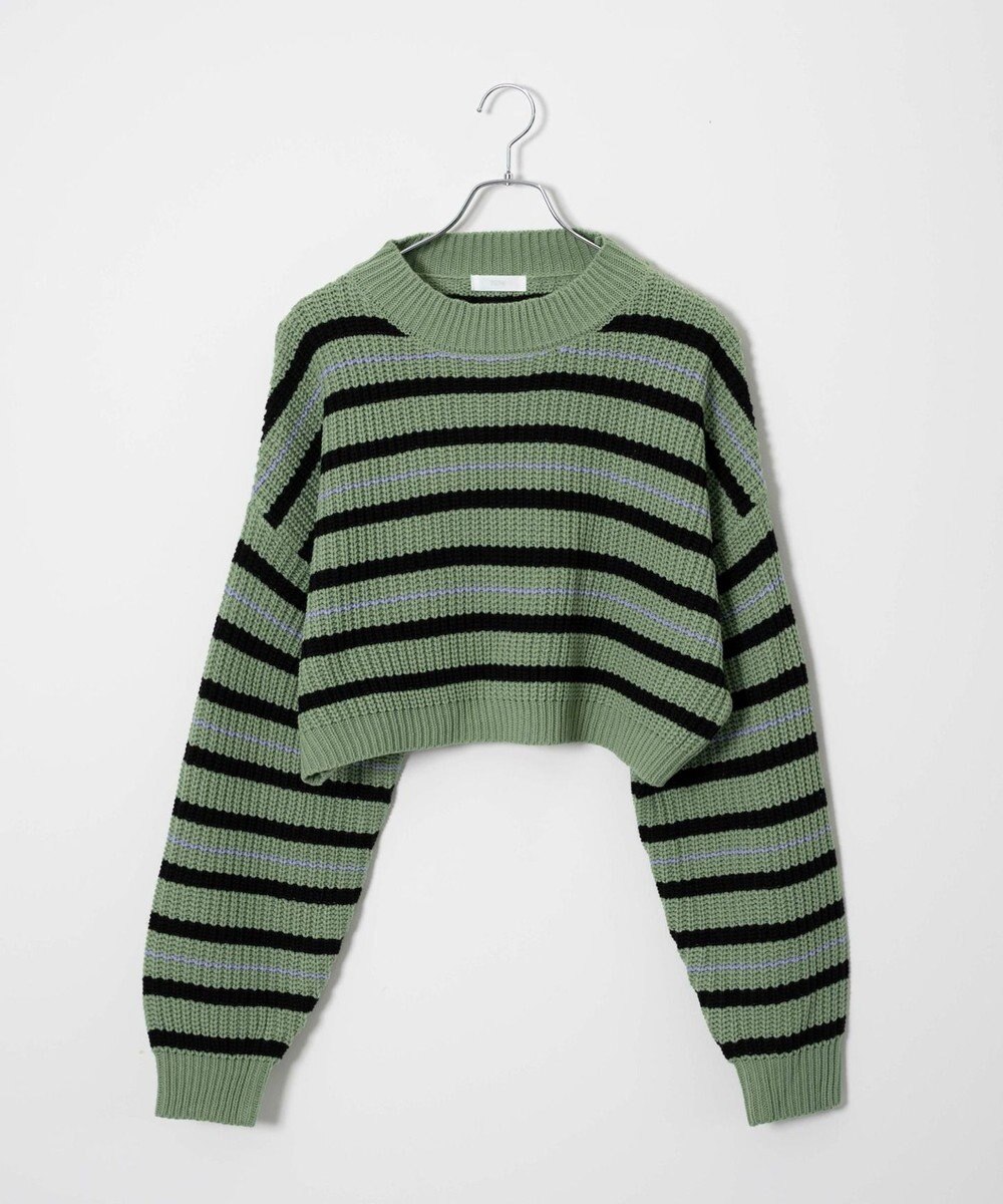 WEGO ボーダーショートニットプルオーバー 