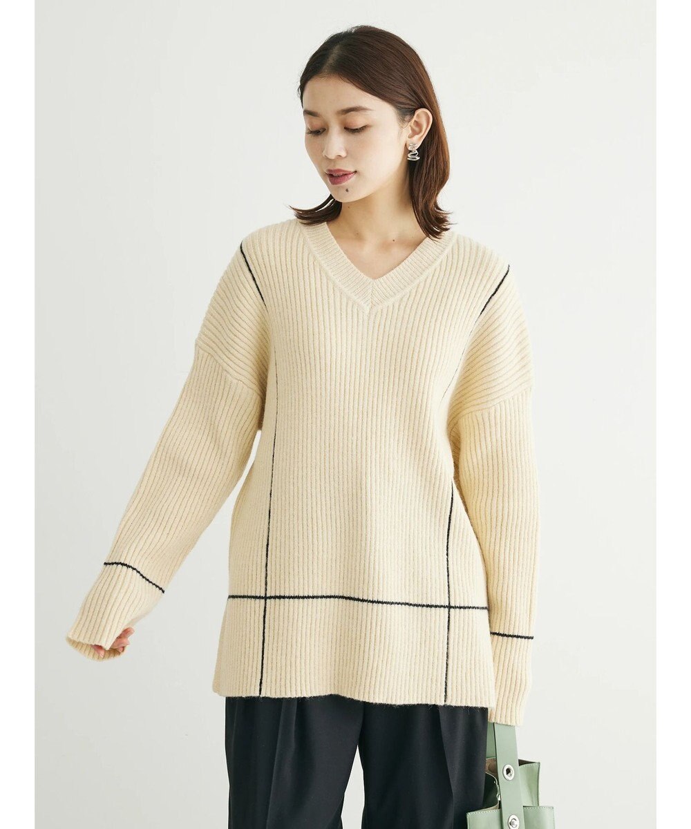 Green Parks ・Ｐｅｔｉｔ　Ｆｌｅｕｒ　Ｖネックラインニットチュニック 