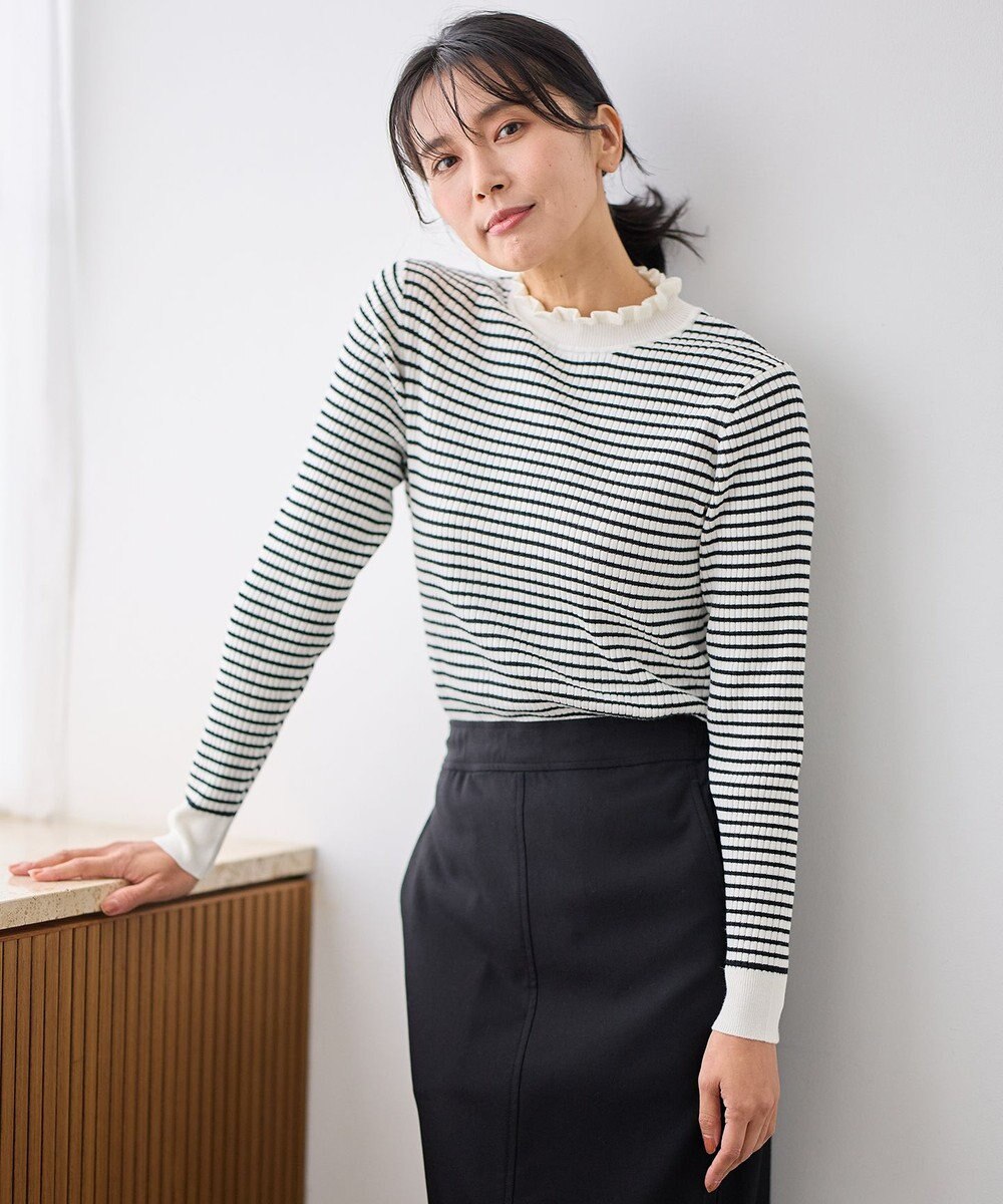 ANY 【洗濯機可】ウォームニットフリルプルオーバー 