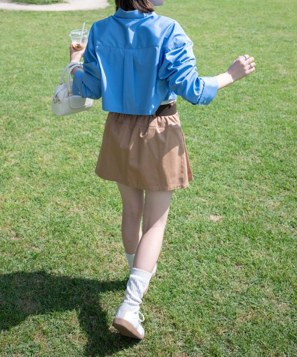 WEGO ベルト付チノプリーツスカパン 