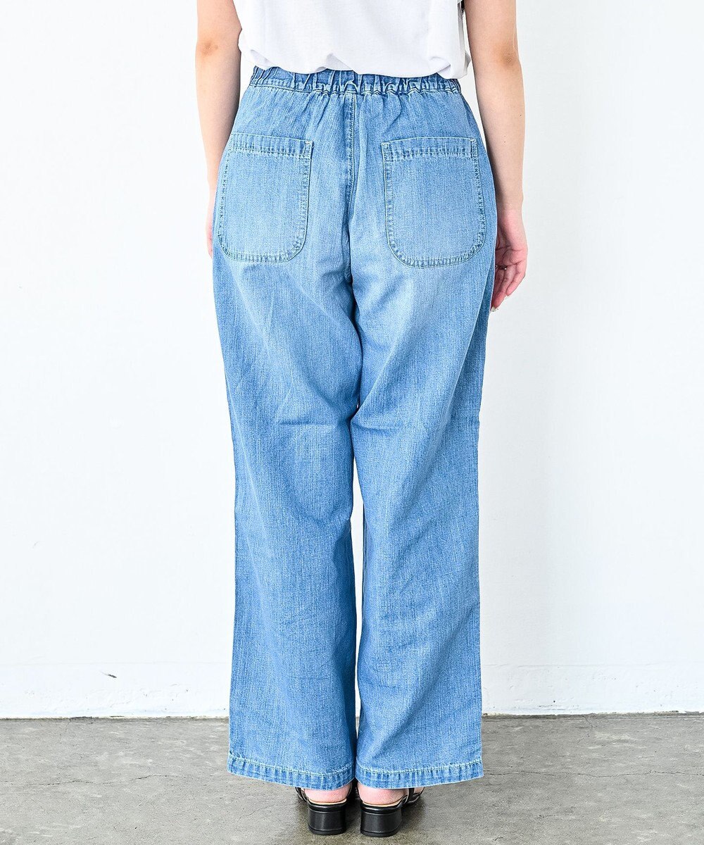 caqu FS linen easy wide リネンウエストゴムワイドストレート 