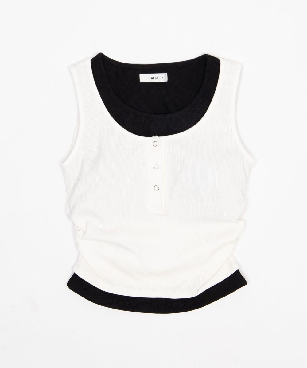 WEGO 【カップ付き】レイヤードデザインカップインタンク 