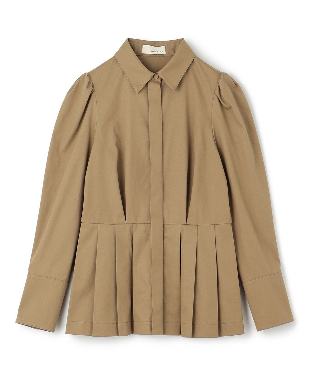 uncrave コットンツイル ペプラムシャツ（uncrave WHITE） 