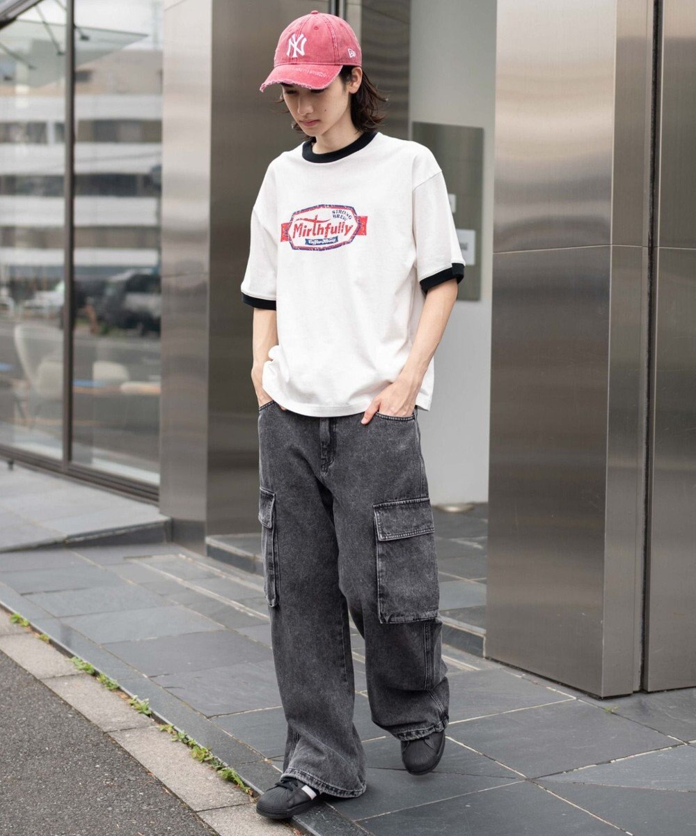 WEGO ローライズバギーフレアデニムカーゴパンツ 